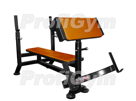 Скамья-стойка для жима штанги лежа + Скамья Скотта ProfiGym СК-0320-H Скамья-стойка для жима штанги лежа + Скамья Скотта ProfiGym СК-0320-H